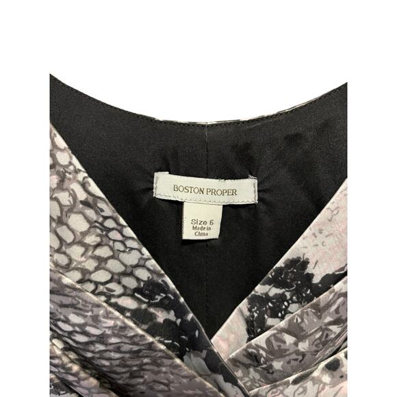 Boston Proper Sheath Dress Women's Size 6 Animal Print Satin Sleeveless Mini - Picture 4 of 15